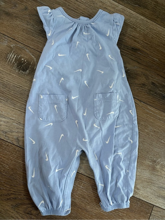 Nike Other - Nike Light Blue Baby One-Piece Romper with White Swoosh Pattern